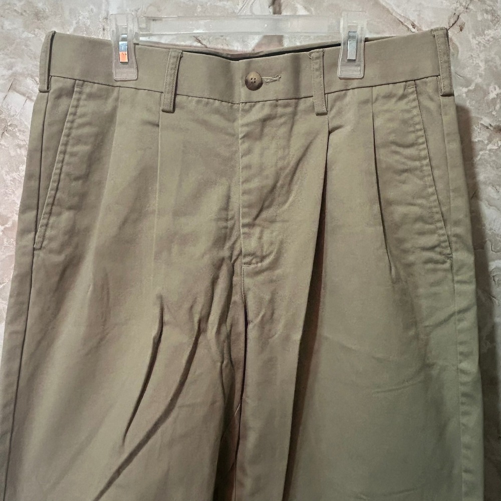 Croft & Barrow Mens Pleated Chino Pants Khaki‎ Tan 32x32 (Measures 32x30)